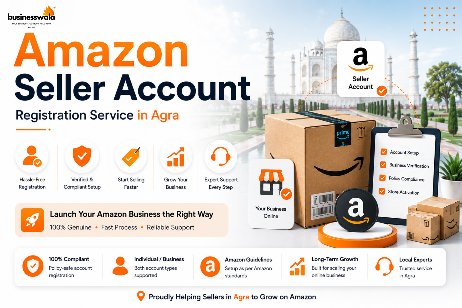 Amazon Seller Account Registration Service in Agra | Businesswala Inc.